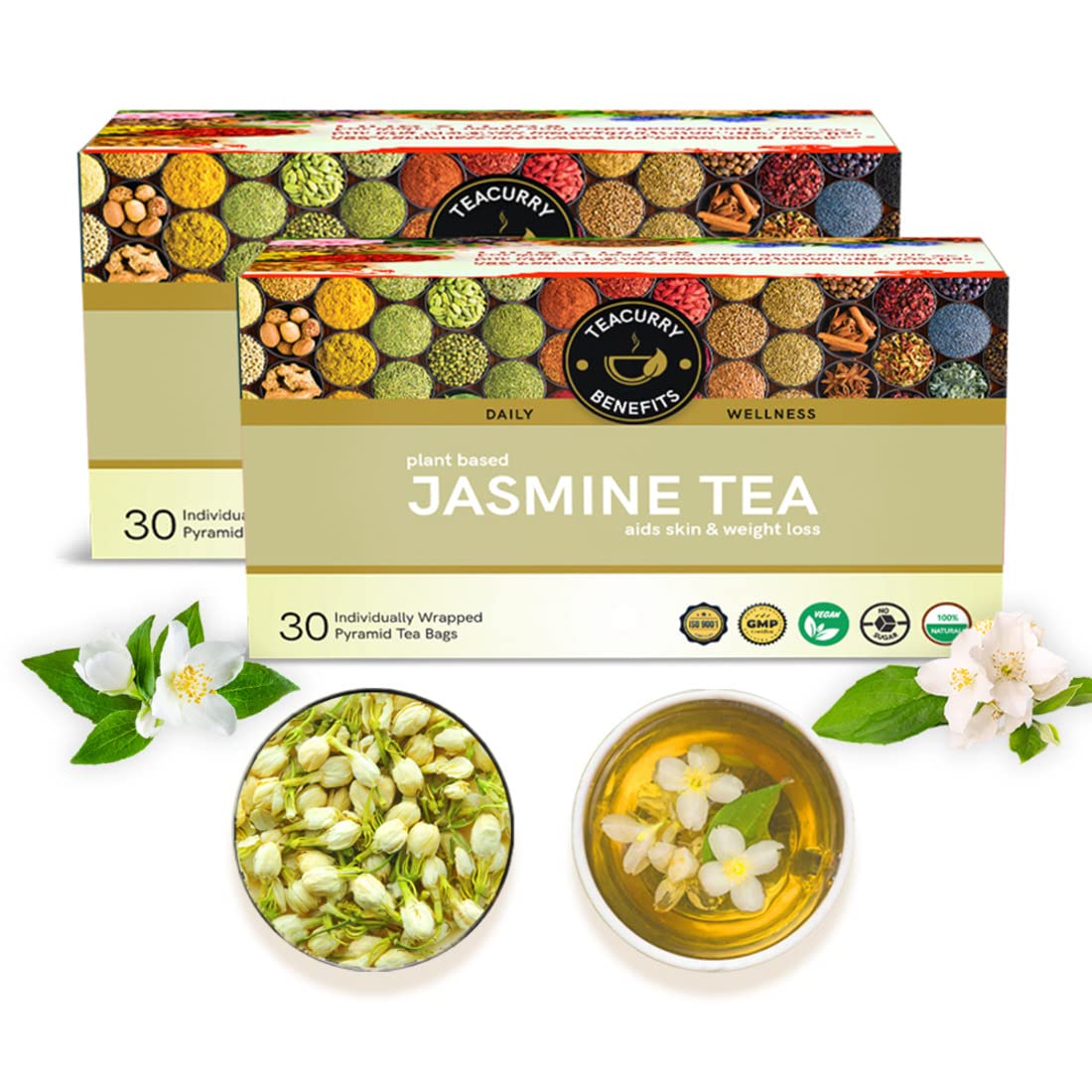 See full amazon price history chart for TEACURRY Jasmine Flower Tea - 60 Tea Bags | Jasmine Flower Tea Helps Weight loss, Protects Heart, Relieves Stress, Boosts immunity and Improves Skin Glow | Jasmine Tea Decaf TEACURRY Jasmine Flower Tea - 60 Tea Bags | Jasmine Flower Tea Helps Weight loss, Protects Heart, Relieves Stress, Boosts immunity and Improves Skin Glow | Jasmine Tea Decaf (B096RNH1KP) Amazon Price History, Amazon Price Tracker