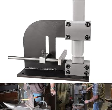 Heavy Duty Forge Wizard Blacksmith Tool, Guillotine Tool, Fullering Tool, Cut off Tool, Beginner Blacksmith Guillotine Tool, With 2 sets of Guides and Dies