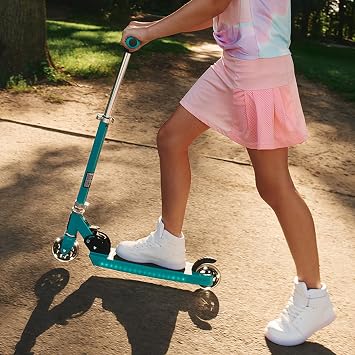 Jetson Jupiter 2.0 2-Wheel Light-Up Kick Scooter, Foldable Scooter for Kids with Light-Up Stem, Deck & Wheels, Adjustable Handlebar, 4-Inch Kinetic Wheels, Age 5+, (Teal)