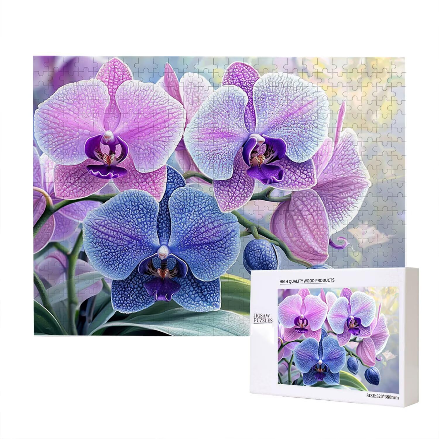 Puzzle 2000 sztuk Drewniane puzzle DIY Phalaenopsis Gra artystyczna Dekoracja Wyjątkowy prezent do dekoracji domu, puzzle rodzinne, idealne na imprezy gier, działalność rodzinna fr0-1206