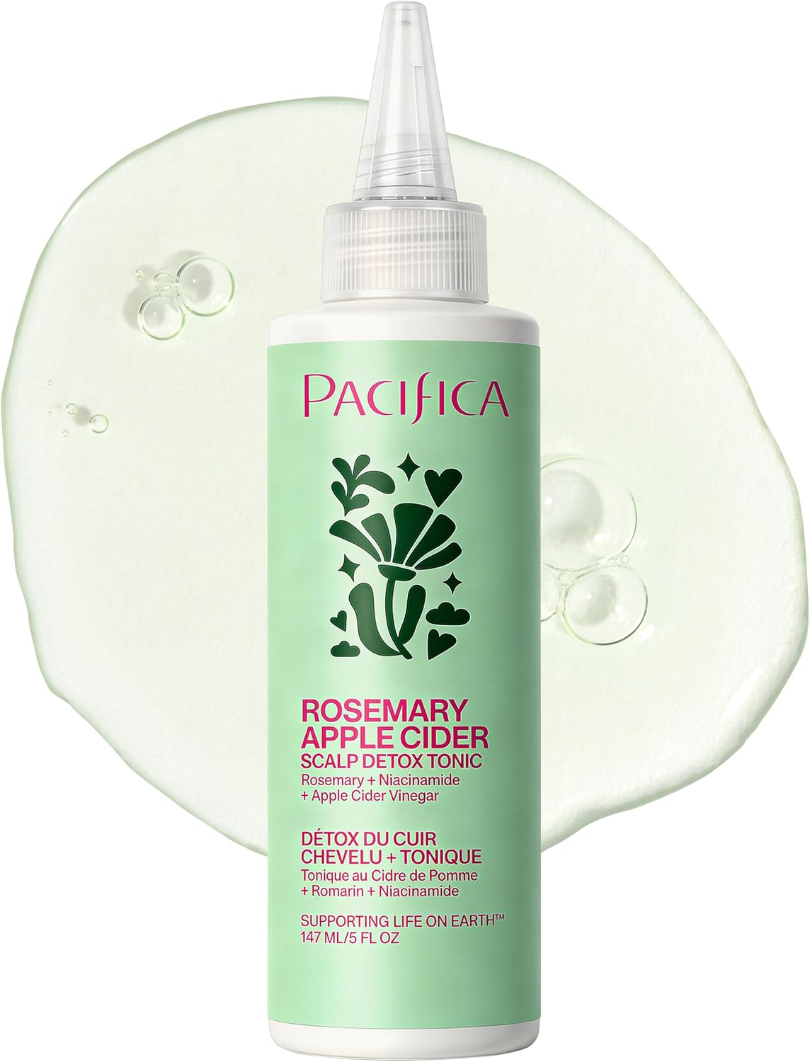 Pacifica Scalp Detox Tonic – Scalp Exfoliator with Glycolic & Salicylic Acid for Clarifying Build Up & Purifying – Infused with Rosemary to Support an Itchy, Dry Head – Vegan & Cruelty-Free – 5 oz