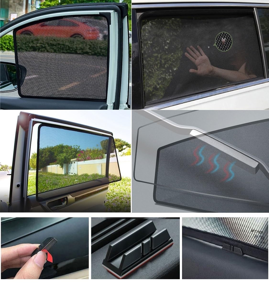 Sonnenschutz Auto Baby Kinder Sonnenblende Für Mazda 3 Hatchback BM 2014-2018 UV Schutz Magnetisch Vorhang Autofenster Seitenscheibe Sonnenschutz Zubehör Faltbar(Front+Rear 4pcs)
