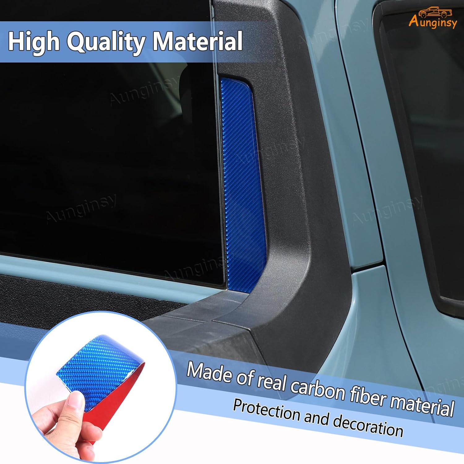 Aunginsy Rear Glass Side Anti-Scratch Cover Trim Compatible with Ford Maverick 2022-2025, Carbon Fiber Pickup Truck Rear Bucket Slot Side Anti-Scratch Cover Protective Pad Sticker Exterior Accessories