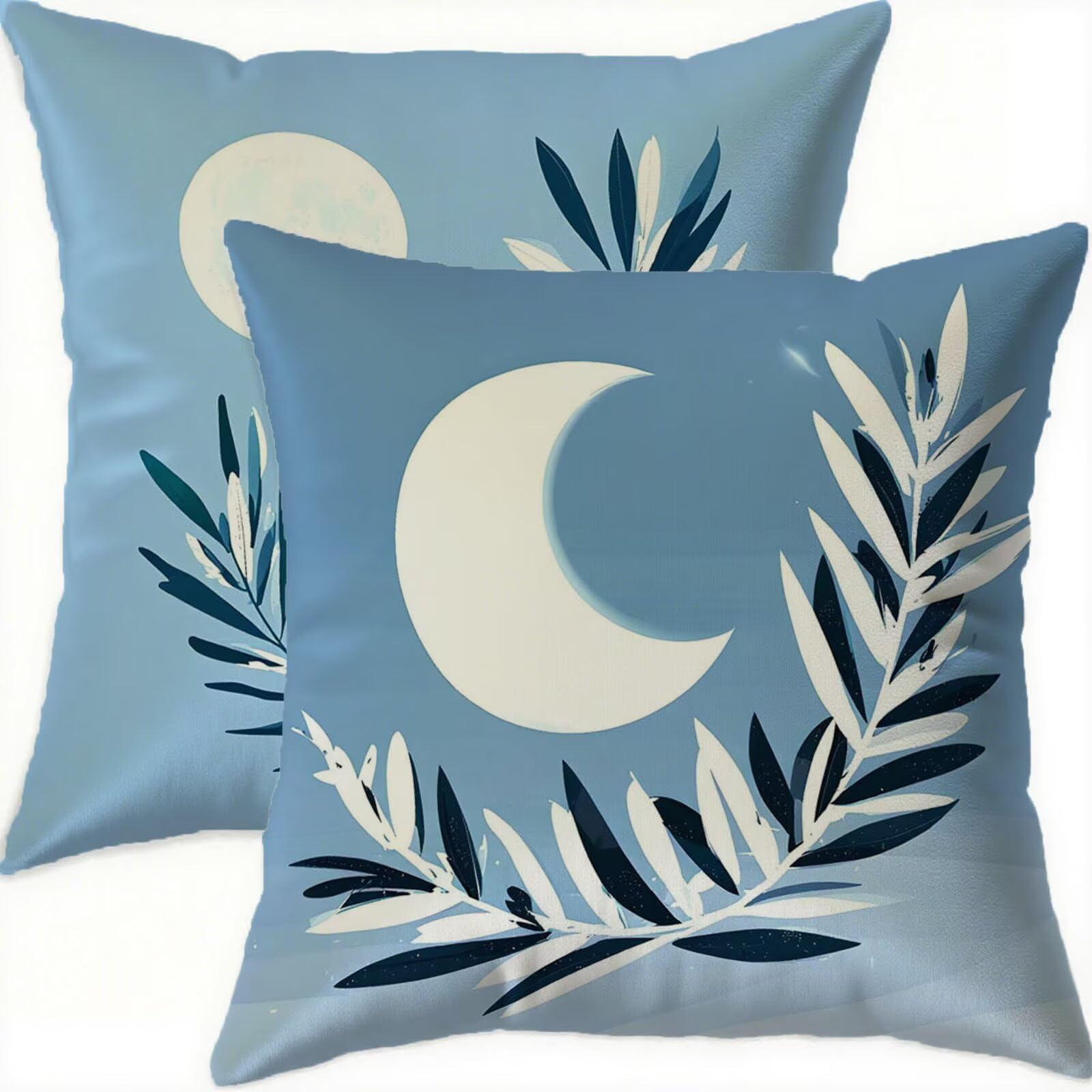 Taie oreiller bleu avec fermeture éclair invisible vintage