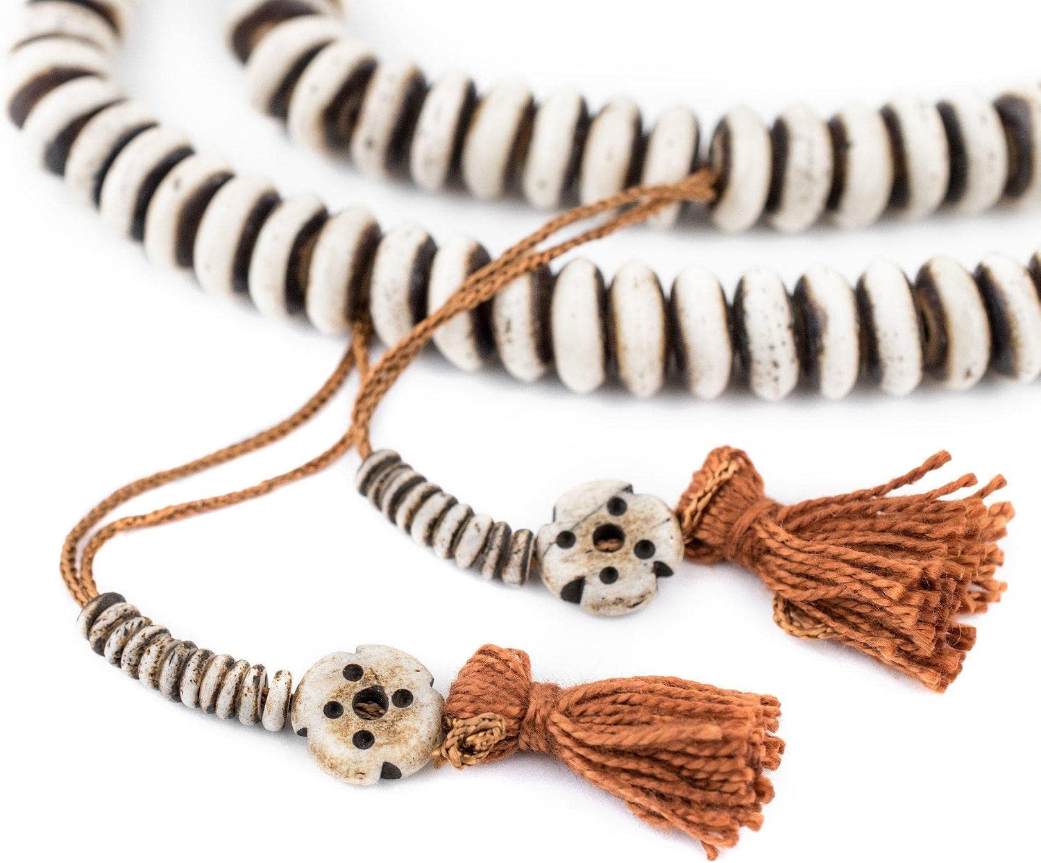 The Bead Chest Grey Bone Mala Disk Beads (12mm)