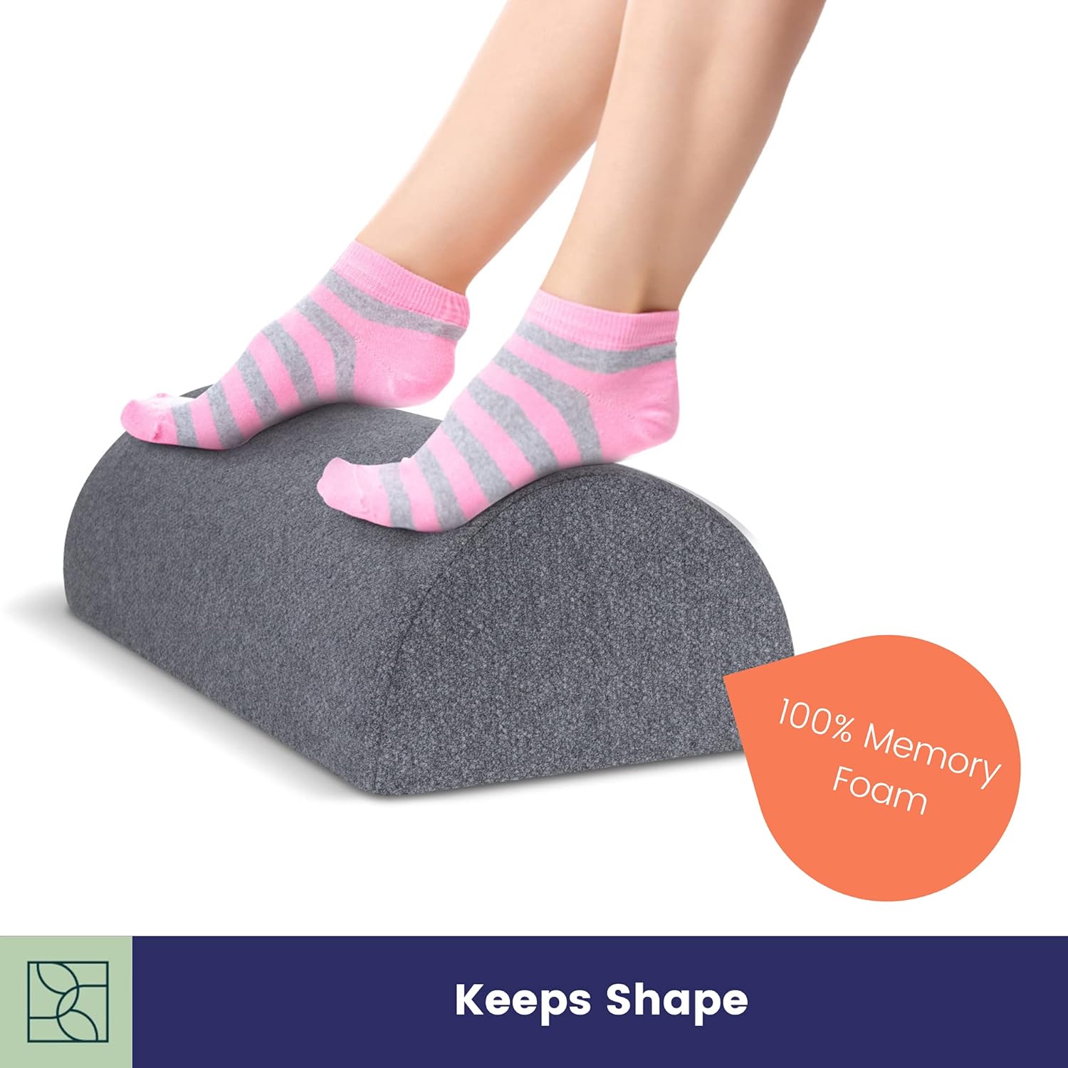 DYNMC YOU Foot Rest for Under Desk at Work, Nordic Grey Firm, Comfortable for Home, Travel, or Office Footrests Desk, Washable Oeko-TEX Cover, Non- Slip Grip Footrest, with Rocking Ergonomic Design : Everything Else