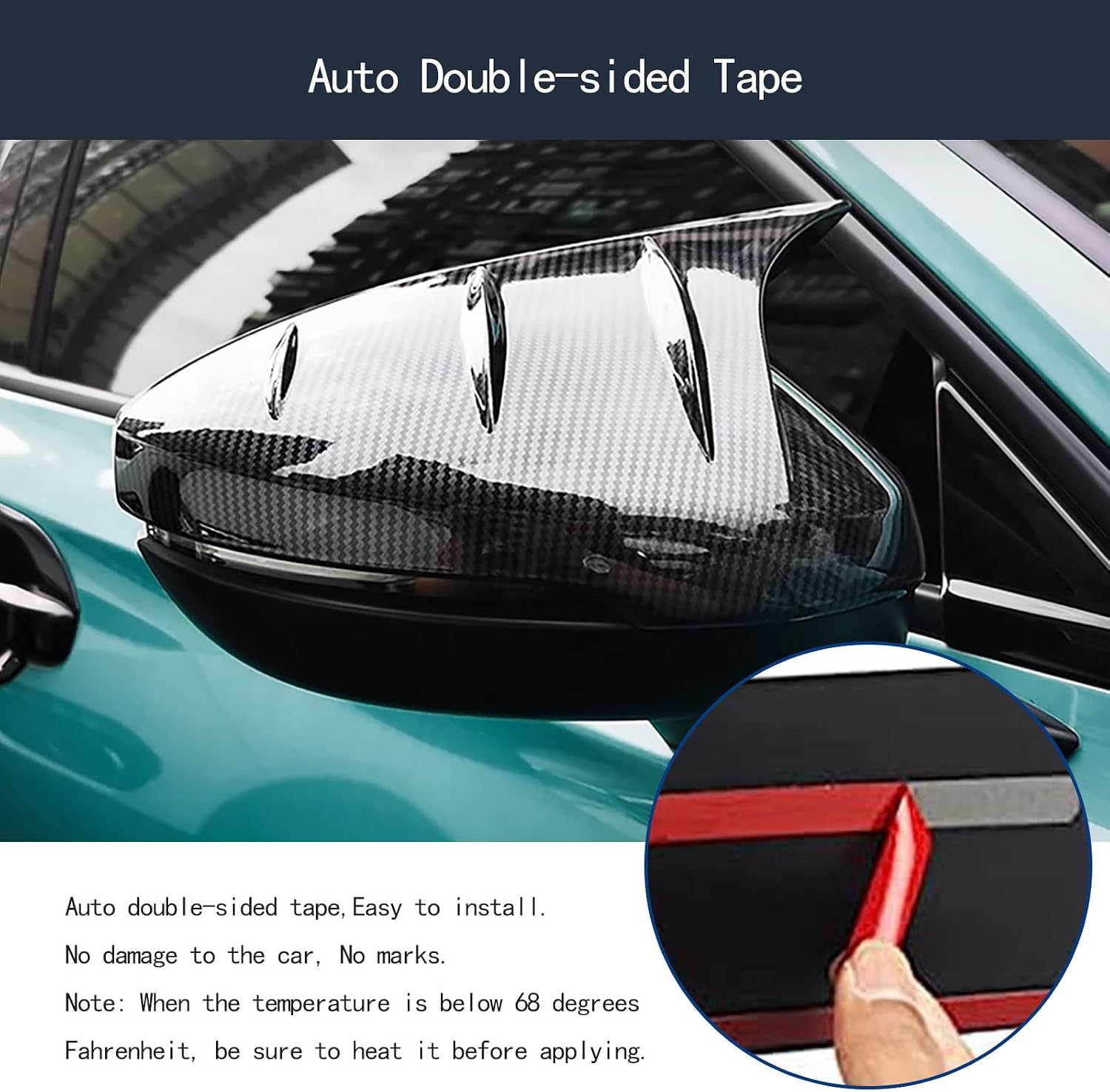 Side View Mirror Cap Cover Compatible With Honda Civic 11TH GEN 2026 2025-2022 Rear view Mirrors Trim Exterior Car Accessories ABS 2PCS(Carbon Fiber Style)(With Turn Signal Mirror)