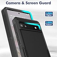 Vista 7 de Oumida Funda para Google Pixel 6A, funda de teléfono Dual Guard Pixel 6A, carcasa rígida de silicona híbrida a prueba de golpes, funda protectora