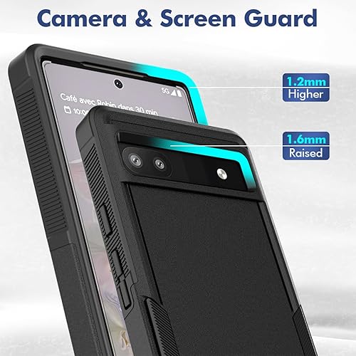 Miniatura 7 de Funda para Google Pixel 6A, funda de teléfono Dual Guard Pixel 6A, carcasa rígida de silicona híbrida a prueba de golpes, funda protectora de cuerpo