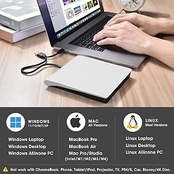 Amazon.com: ROOFULL External CD DVD Drive for Mac Laptop