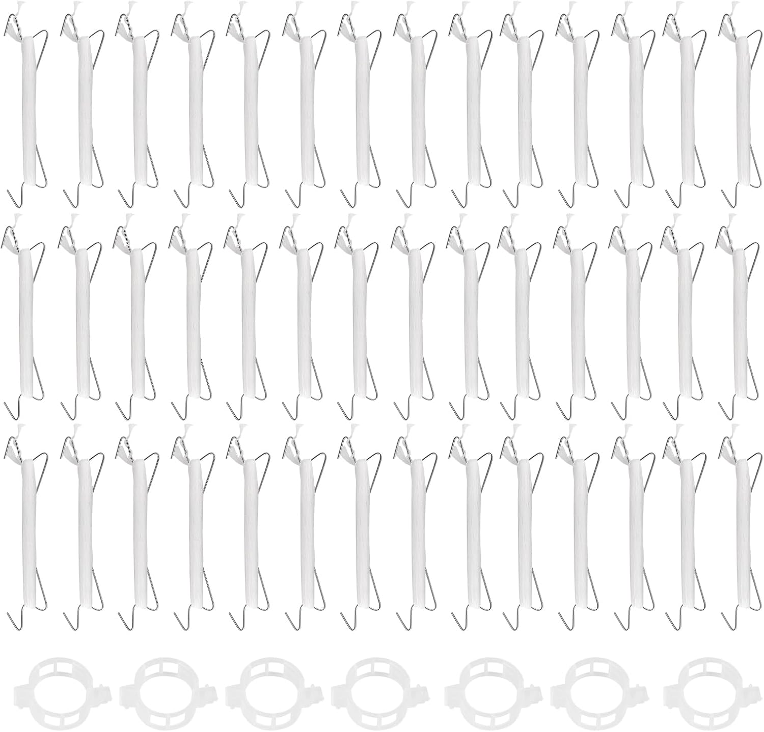 260 PCS Tomato Hooks with String, Tomato Support Hook & Plant Support Clips and 32.8 Ft Twine, Climbing Plants Hooks for Vegetable Plant Fruit Flower, White