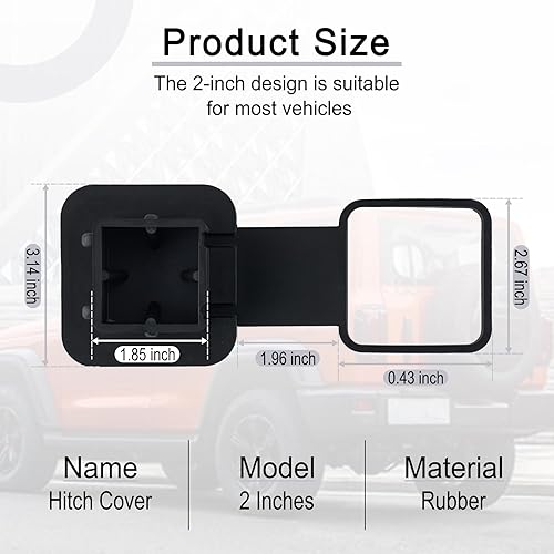 Miniatura 5 de SINGARO Cubiertas universales de enganche de remolque de bandera de 2 pulgadas, inserto de enchufe de tubo de cubierta de enganche de remolque,