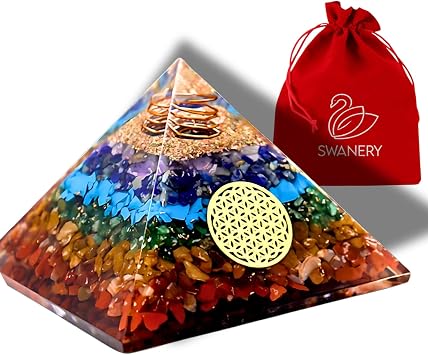 7 Chakra Crystal Tree of Life for Positive Energy, Good Luck, Chakra Activation| Natural Healing Gemstones MoneyTree Feng Shui, New Home decore Gift Oragone Pyramid