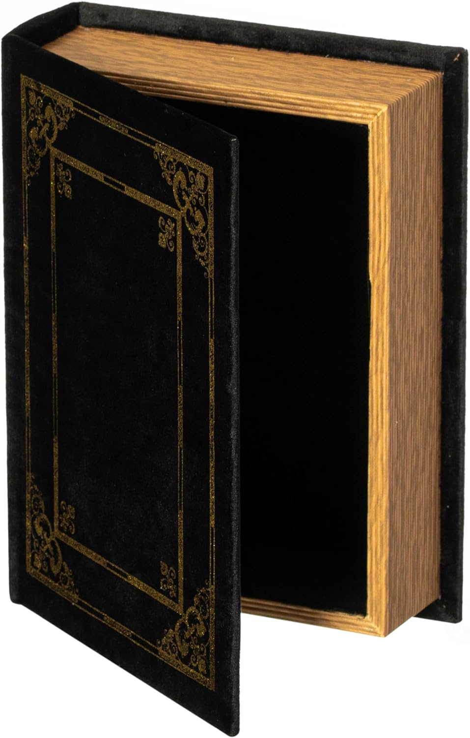 Decorative Vintage Book Shaped Trinket Storage Box - Black