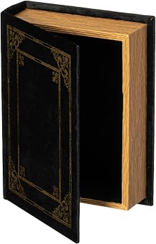 Vintiquewise Decorative Vintage Book Shaped Trinket Storage Box - Black
