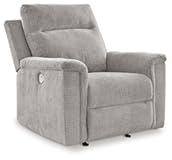 Barnsana Casual Power Recliner with Rocking Motion and USB Port&comma; Light Gray