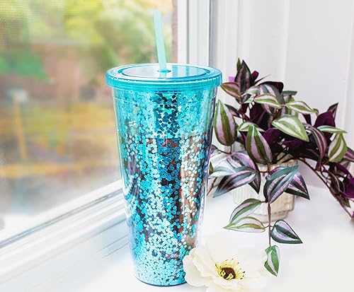 Miniatura 6 de Silver Buffalo Lilo and Stitch Tropical Ohana Sitting - Taza fría de confeti de 32 onzas