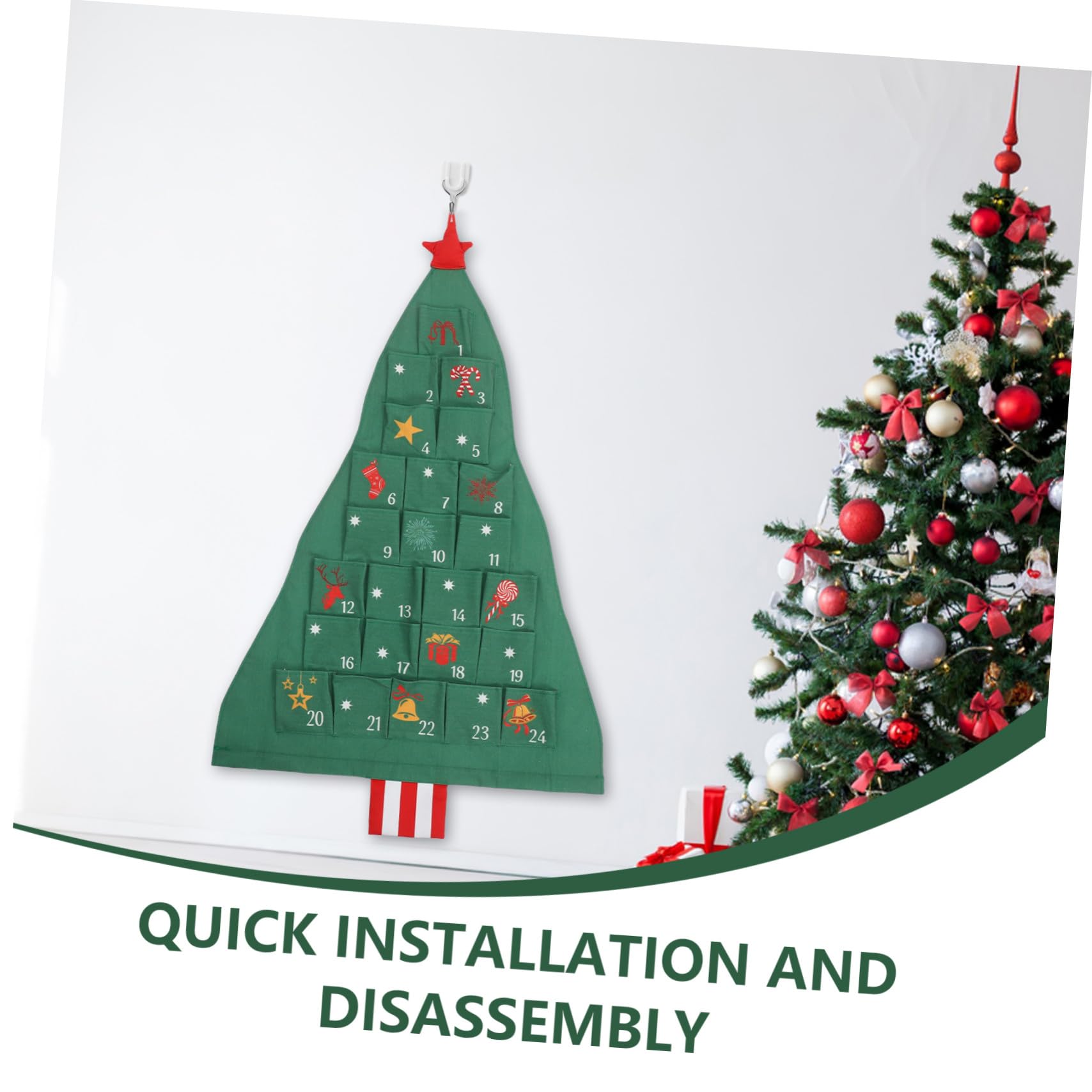 BESTYASH Leerer Adventskalender zum Befüllen Adventskalender mit Aufbewahrungstasche Countdown bis Weihnachten für Junge Mädchen Wiederverwendbar Saisonaler Wandbehang