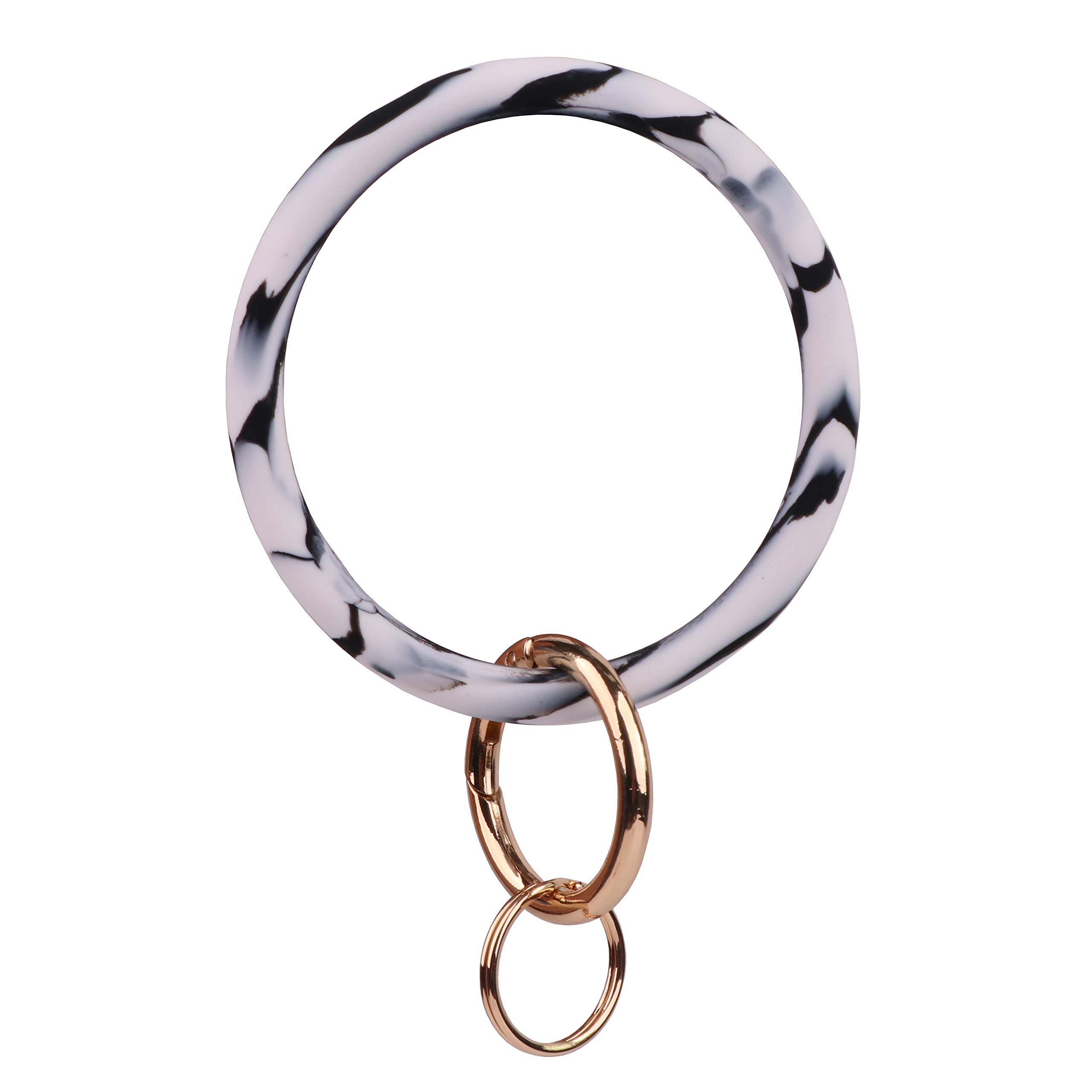 YAKA Silicone Wrist Keychain Circle Bracelet Rubber Bangle Round Keyring Holder