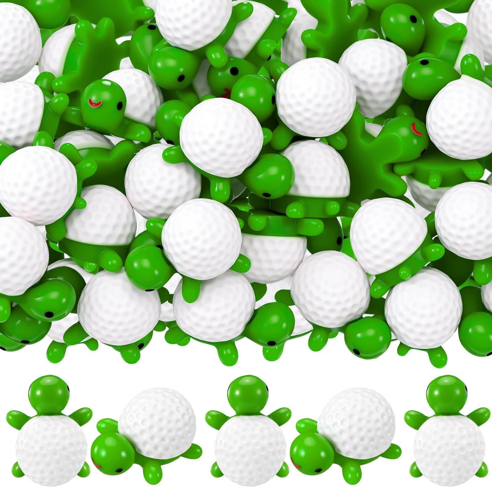 Bucherry 100 Pcs Golf Themed Mini Resin Turtles Tiny Turtle Figurine Bulk