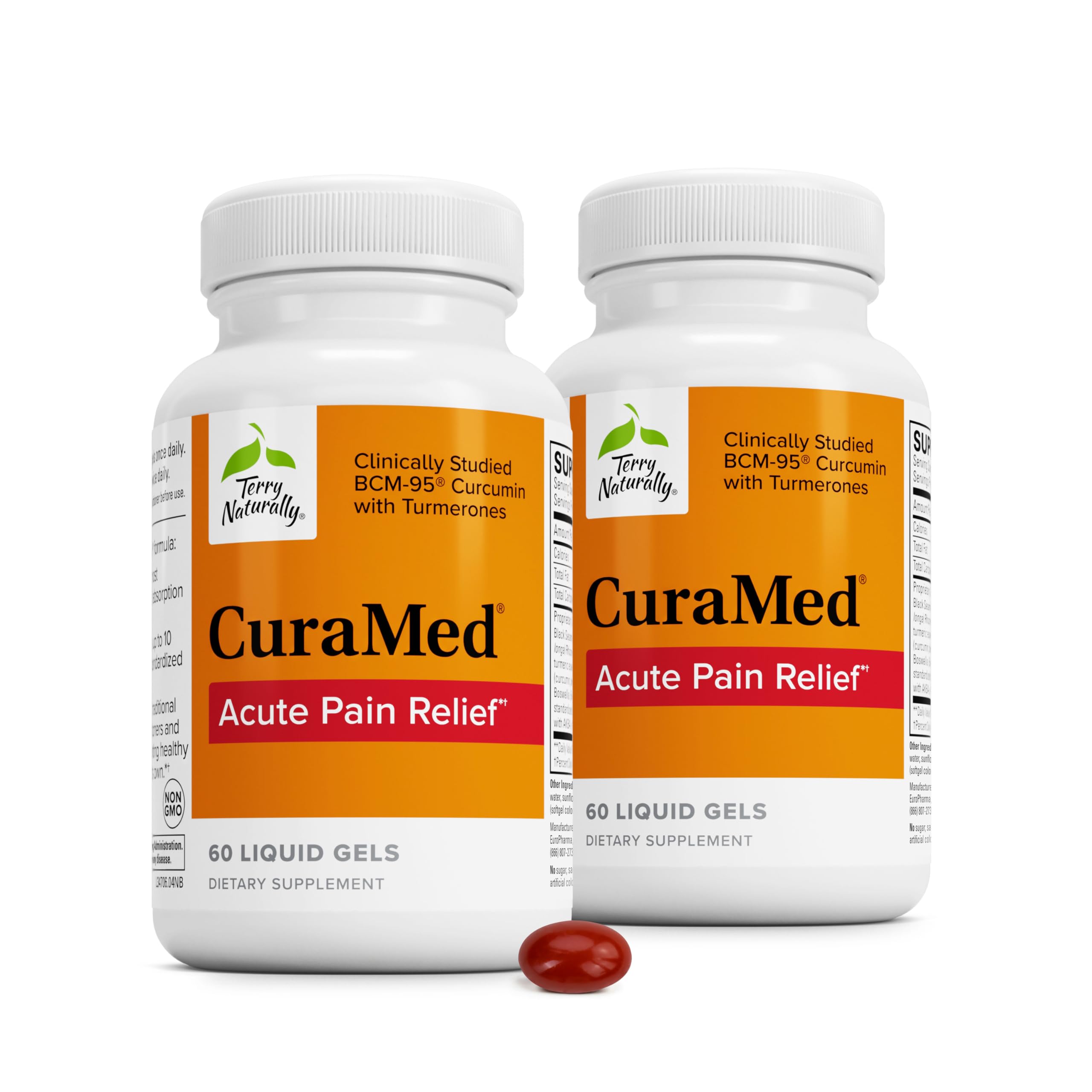 Terry Naturally CuraMed Acute - Muscle Soreness & Pain Relief - 120 Count 60 Count (Pack of 2)