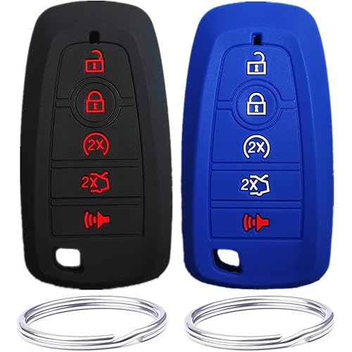 Silicone Smart Key Fob Cover Remote Case Keyless Protector Jacket for 2018 2019 2020 2021 2022 2023 2024 2025 Ford Bronco Mustang Fusion Raptor F250 F350 F450 F550 Edge Explorer Expedition