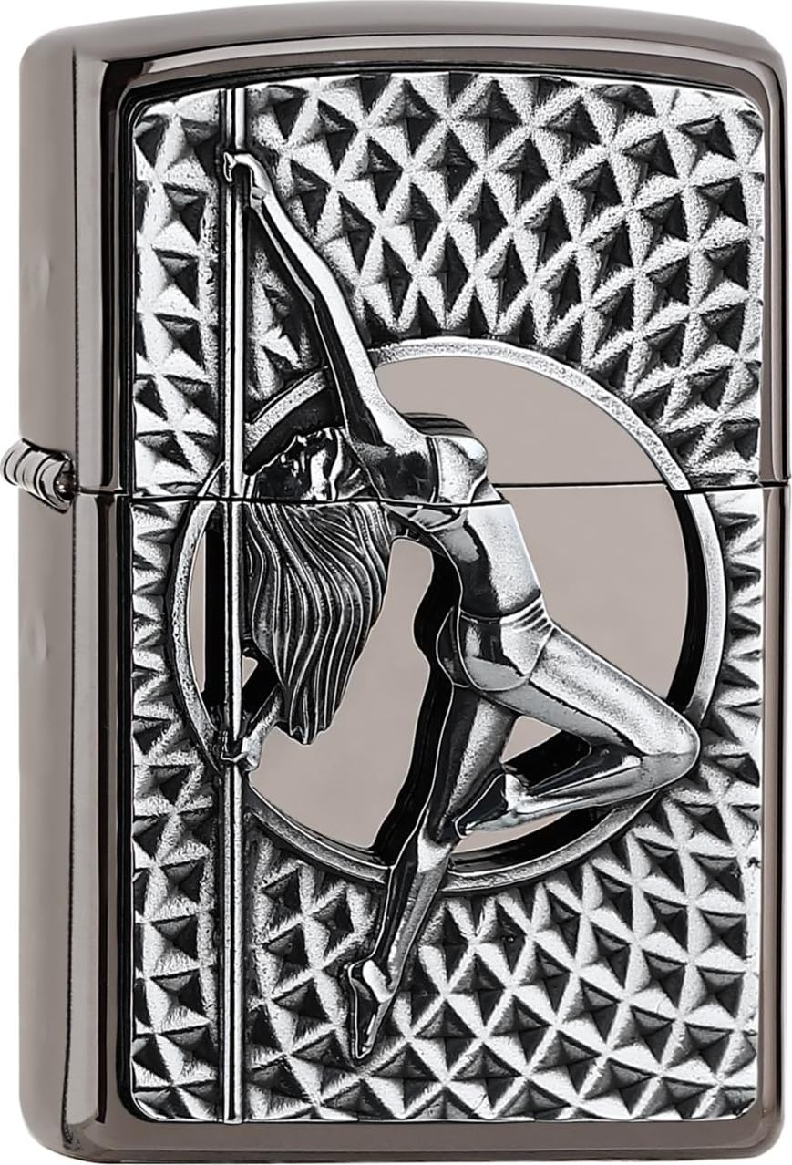 Zippo Windproof Lighter - Dance Girl, Black Ice, Emblem - Refillable - Reusable - Windproof Design - Gift Box - Made in USA — image 1