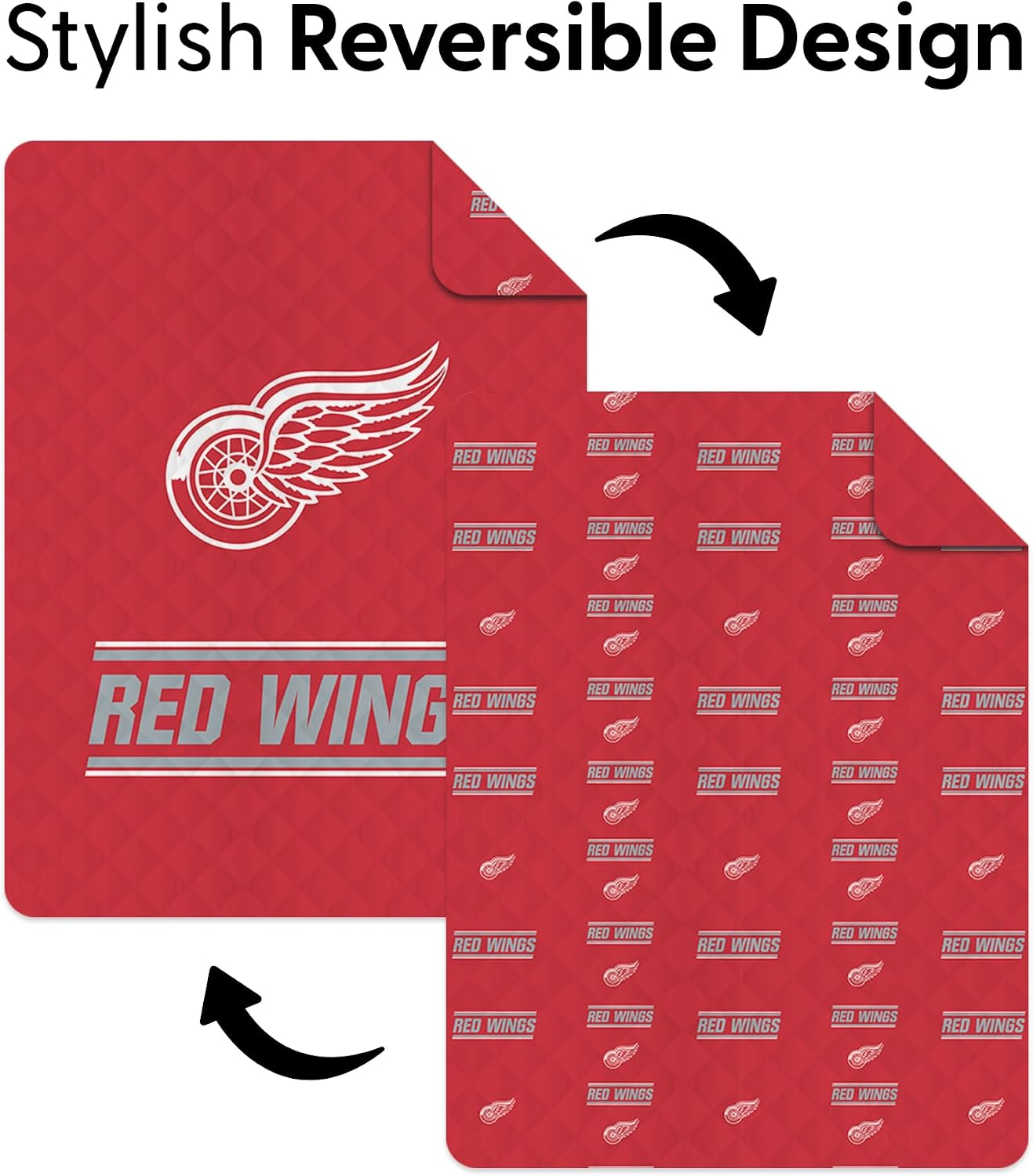 Northwest NHL Quilted Throw Blanket with Sham, Soft Cozy Bedding, All Seasons, 60 x 80 inches