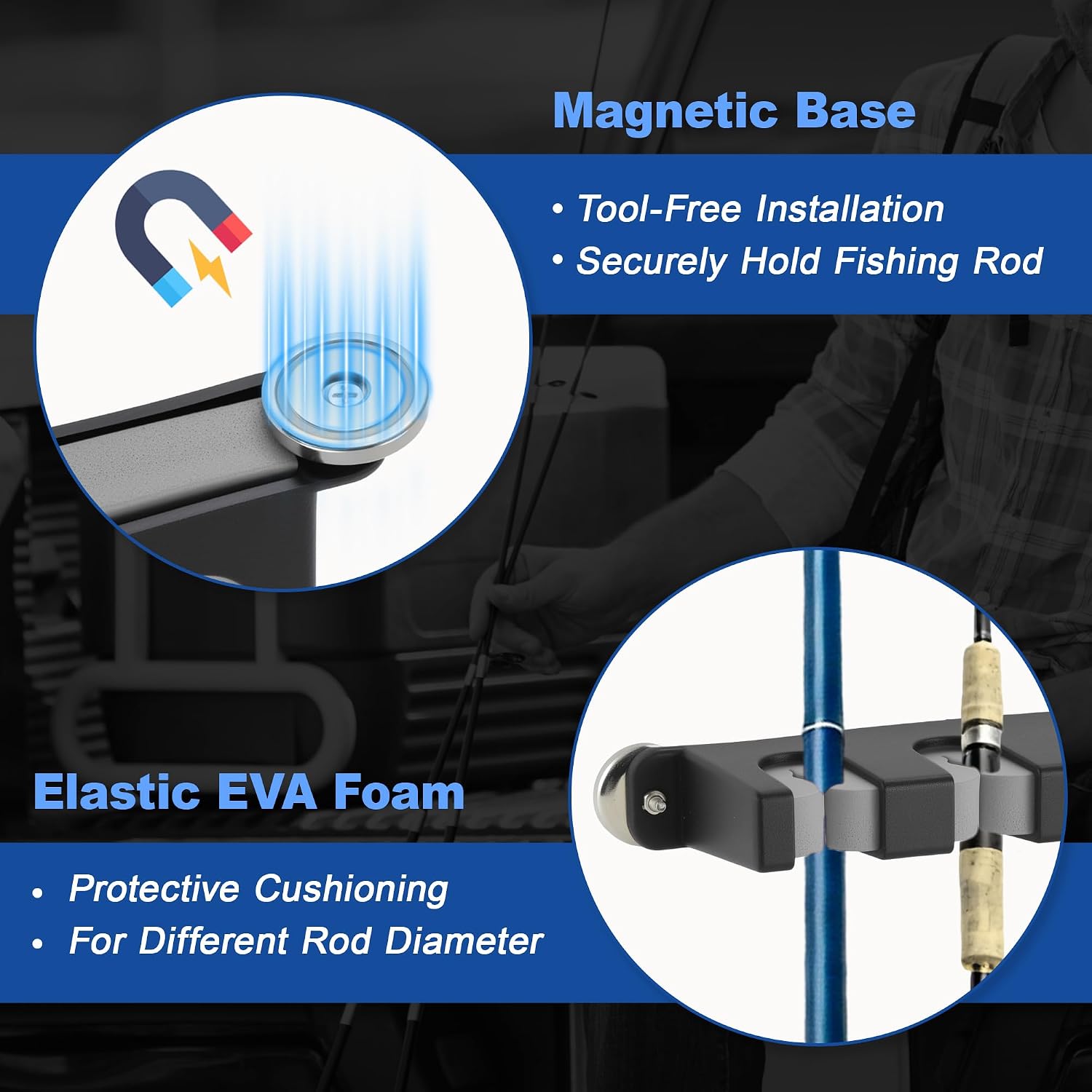 Magnetic Fishing Rod Holder for Car Boat Truck Pickup Bed Wall image 4
