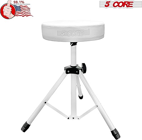 Miniatura 7 de 5 CORE Drum Throne Taburete de guitarra ajustable de altura ajustable, asiento grueso acolchado de espuma viscoelástica para DJ con pies