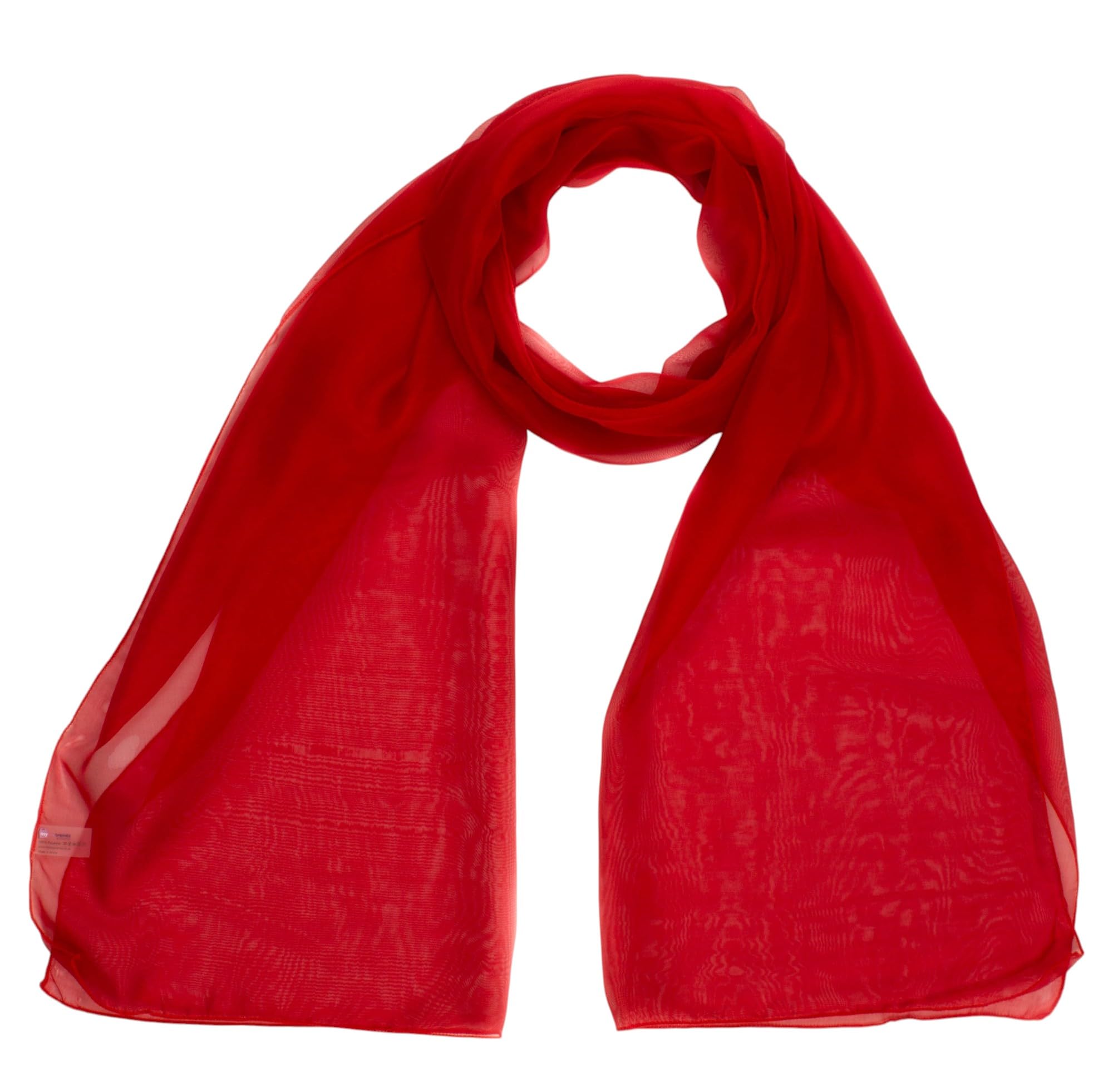 Mytoptrendz Women's Red Mytoptrendz® - Chiffon Scarf Plain For Classy Soft Lightweight Neck Scarf Wrap Headwrap Girls Headscarf Sheer Wrap Scarves & Wraps For Fashion Accessories ( Deep) Scarlet