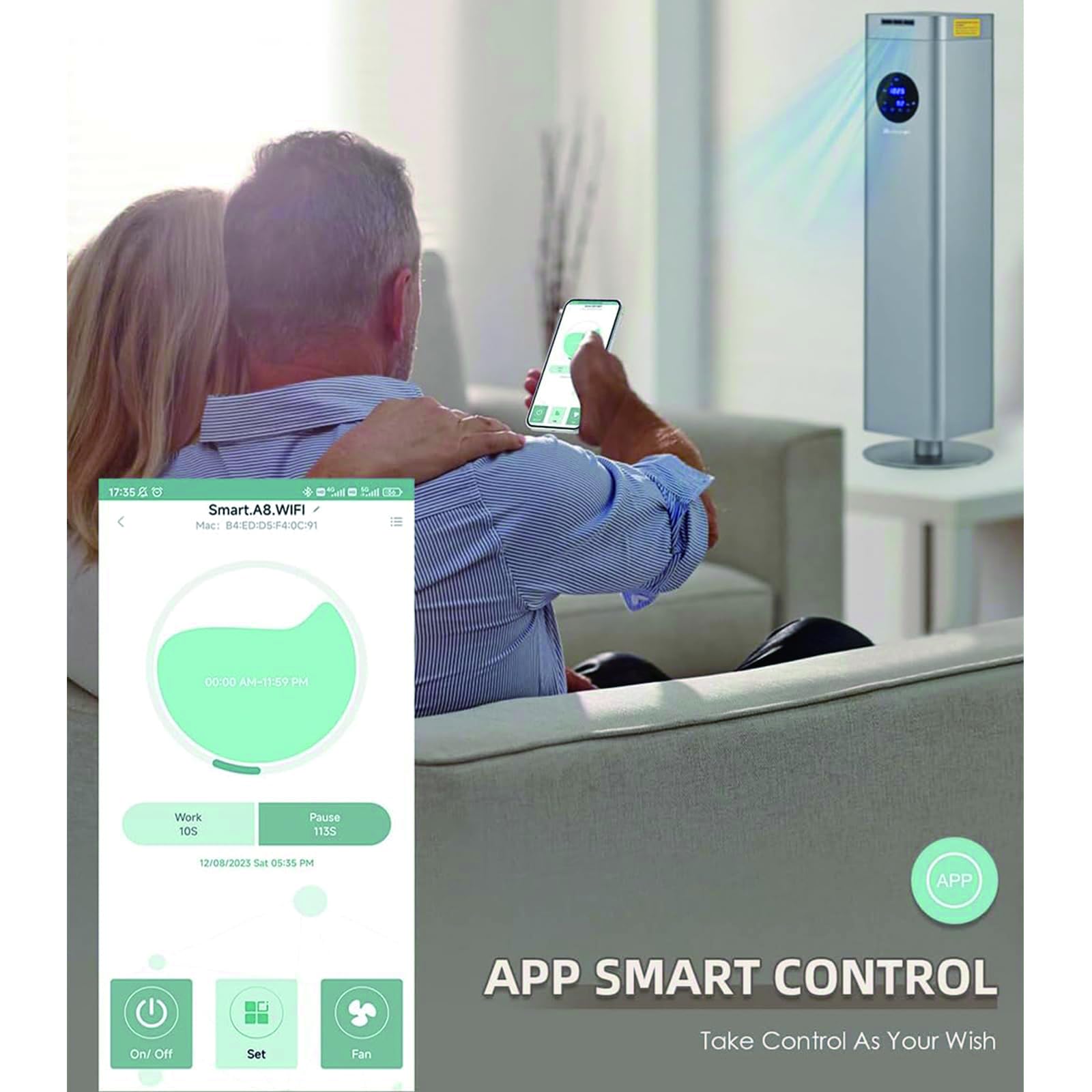 Máquina de Aroma Smart Scent Air – Difusor de Fragancia Nebulizante sin Agua de 1500 ml, Cubre 2500–4000 m³, Máquina de Aroma Comercial para Casa, Oficina y Hotel