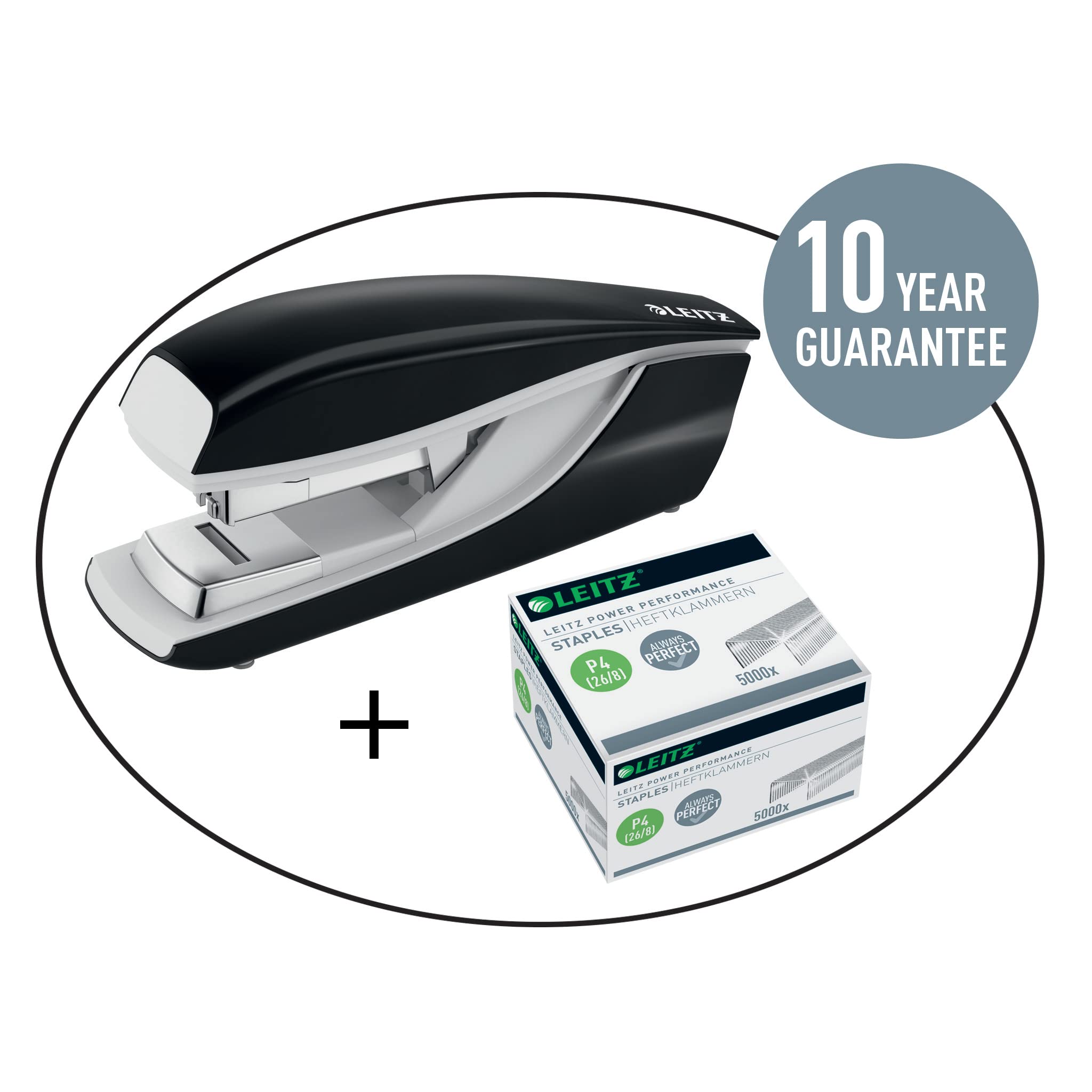 Leitz Power Performance 55590000 P4 - Grapas galvanizadas (10 cajas de 5000 grapas cada una)
