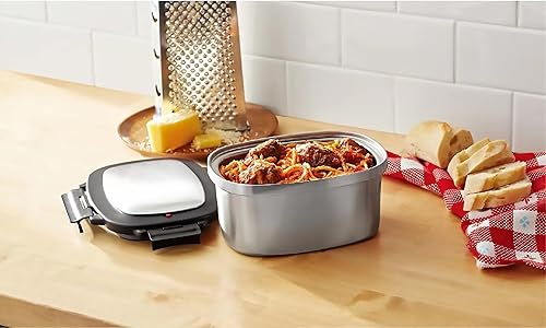 Miniatura 6 de Recipiente de alimentos de acero inoxidable, almacenamiento rectangular aislado, 33 oz