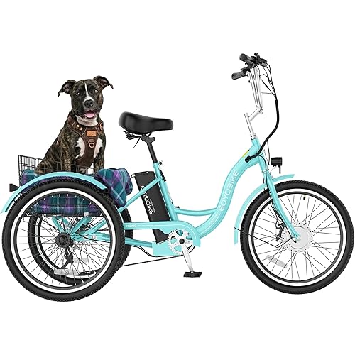 MOONCOOL Adult Electric Tricycle, 350W Front Drive Motor (Peak 700W), 15.5MPH E-Trike, Removable 36V 14.5Ah Battery, Max 60 Miles, 7-Speed 3 Wheel Electric Bike