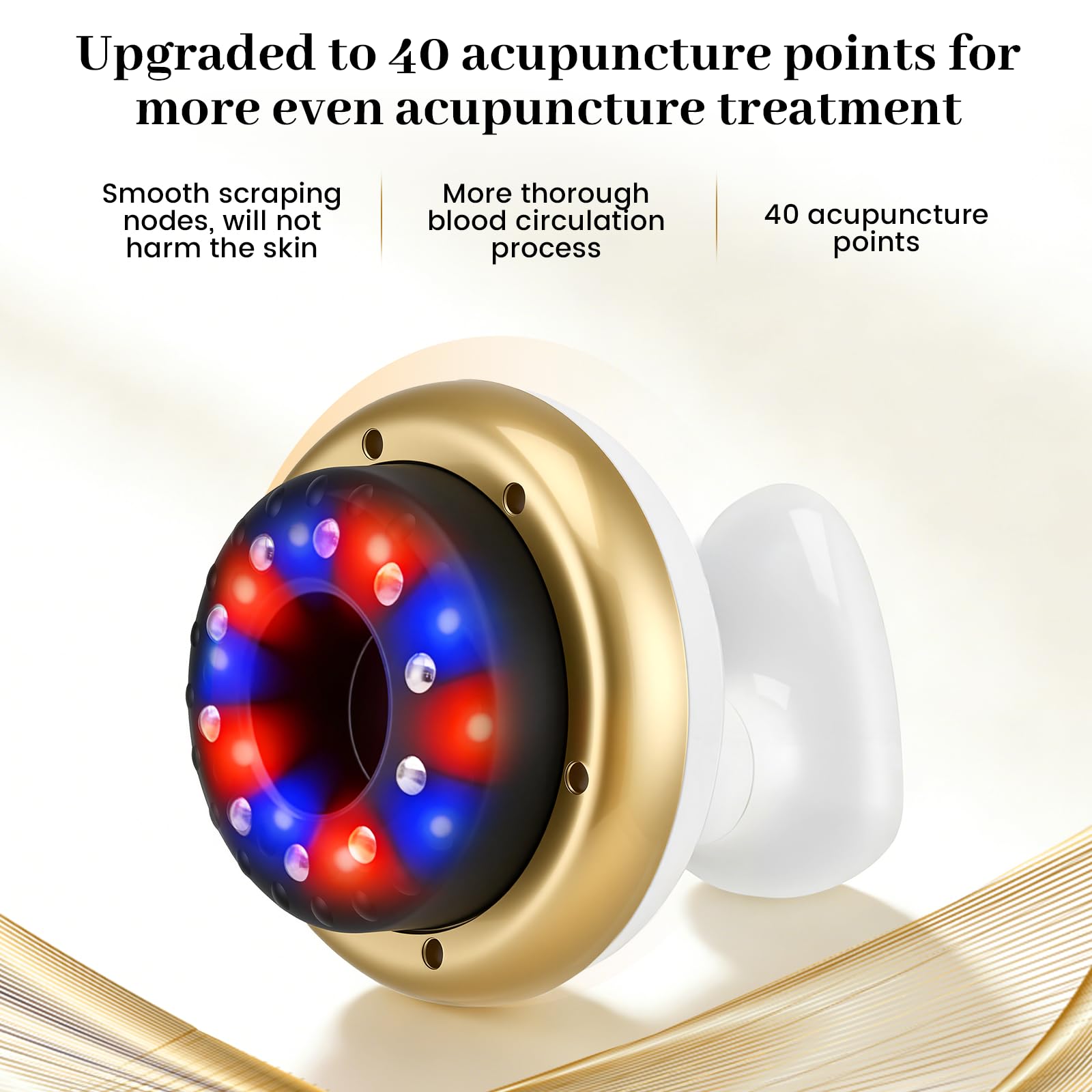 Vacuvia Cellulite Masseur 4 en 1 – Appareil de massage sous vide avec 9 niveaux de chaleur et rechargeable de type C, Gua Sha électrique avec 40 picots et 10 aimants pour une peau plus ferme et une