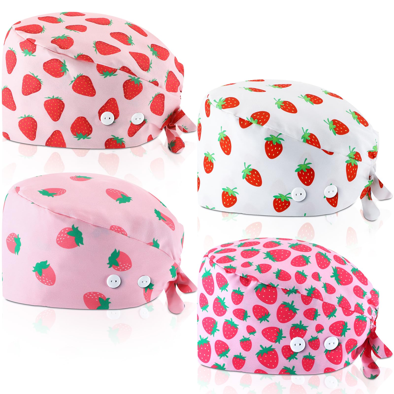 Unittype 4 Pcs Nurse Scrub Caps Women