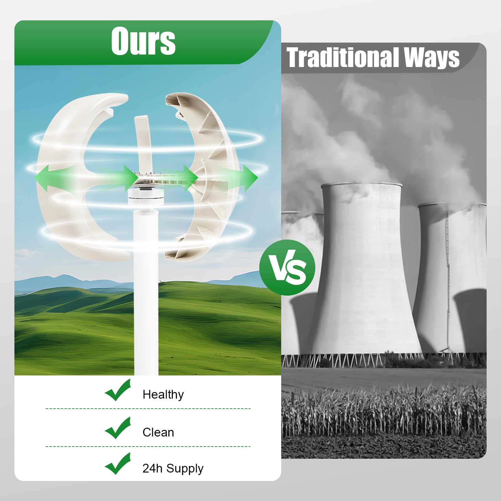 Éolienne verticale 12 V 600 W, 5 feuilles, lanterne, générateur d'éolienne avec contrôleur