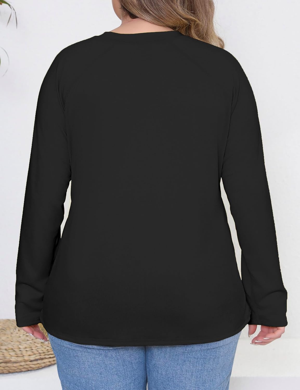 Women Plus Size Rash Guard Light Weight Long Sleeve Swim Shirt Quick Dry UPF50 Swimsuit Top