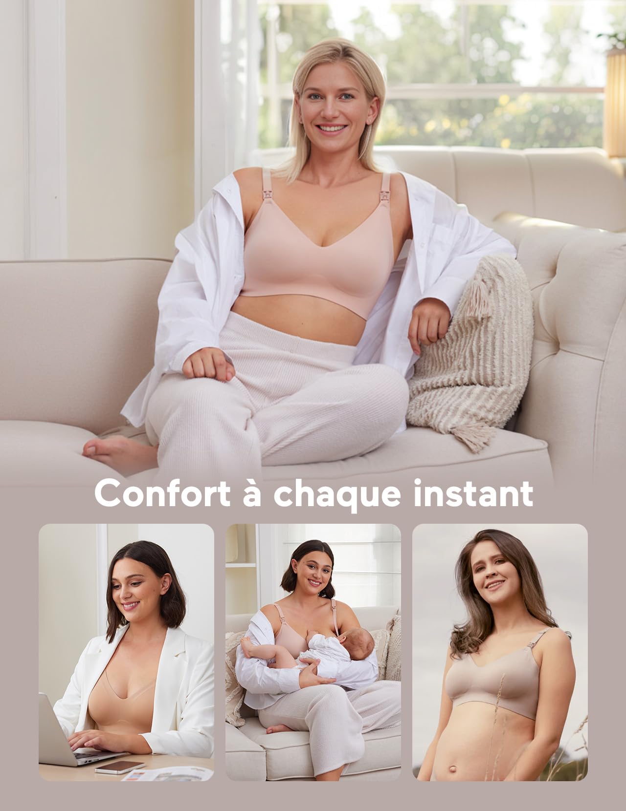 momcozy Soutien-Gorge Allaitement, sans Couture brassière Allaitement, Confort Soutien-Gorge sans Armature - 5