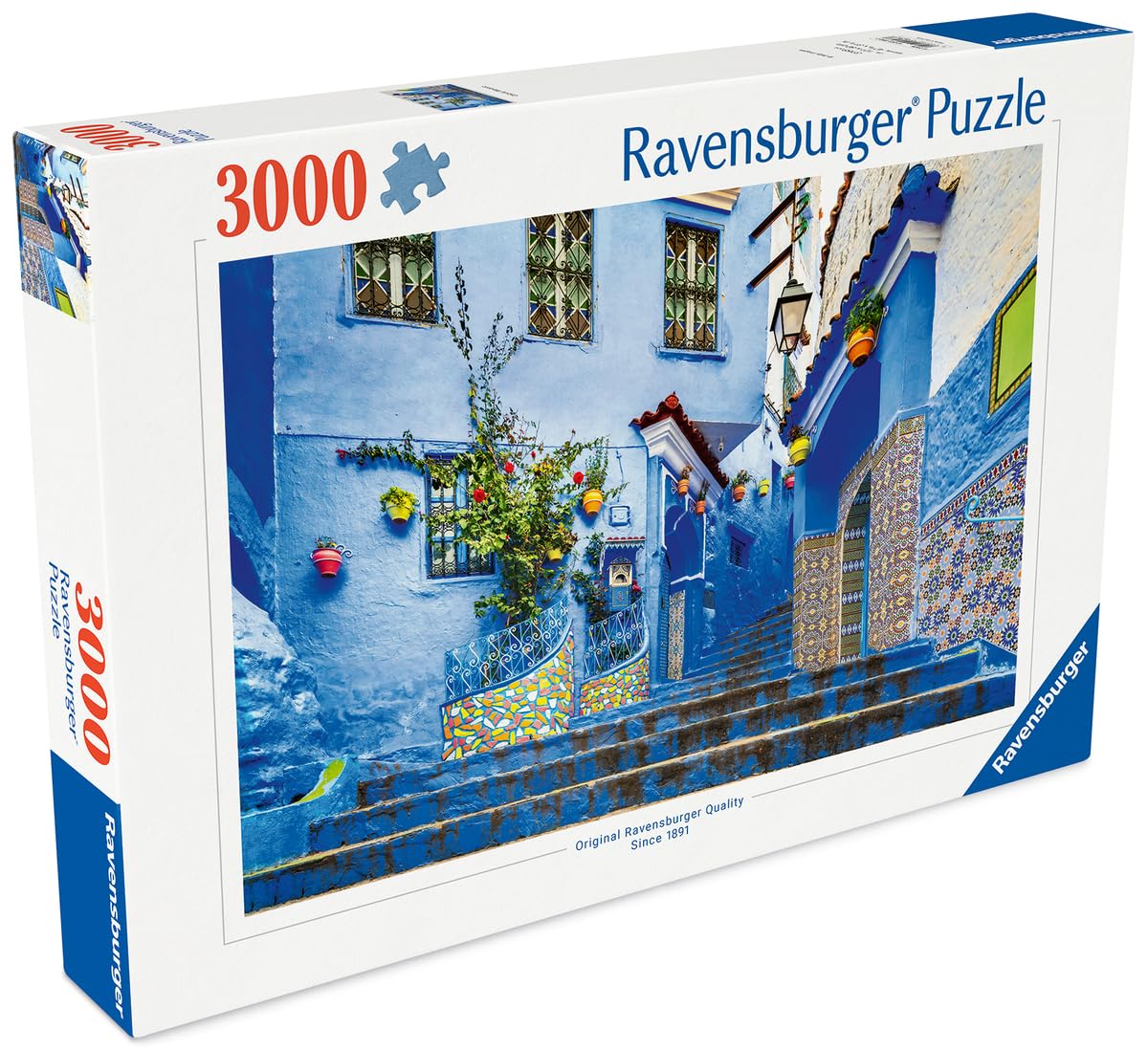 Ravensburger - Puzzle Adulte - Puzzle 3000 pièces - Le Maroc en Bleu - Adultes et Enfants à partir de 14 Ans - Puzzle de qualité supérieure fabriqué en Europe - 12001893