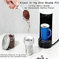 Vista 2 de Kit de recarga reutilizable de K Cup: cuchara de café de metal y relleno de café de aluminio, diseñado para llenar café en cápsulas K 1.0/2.0