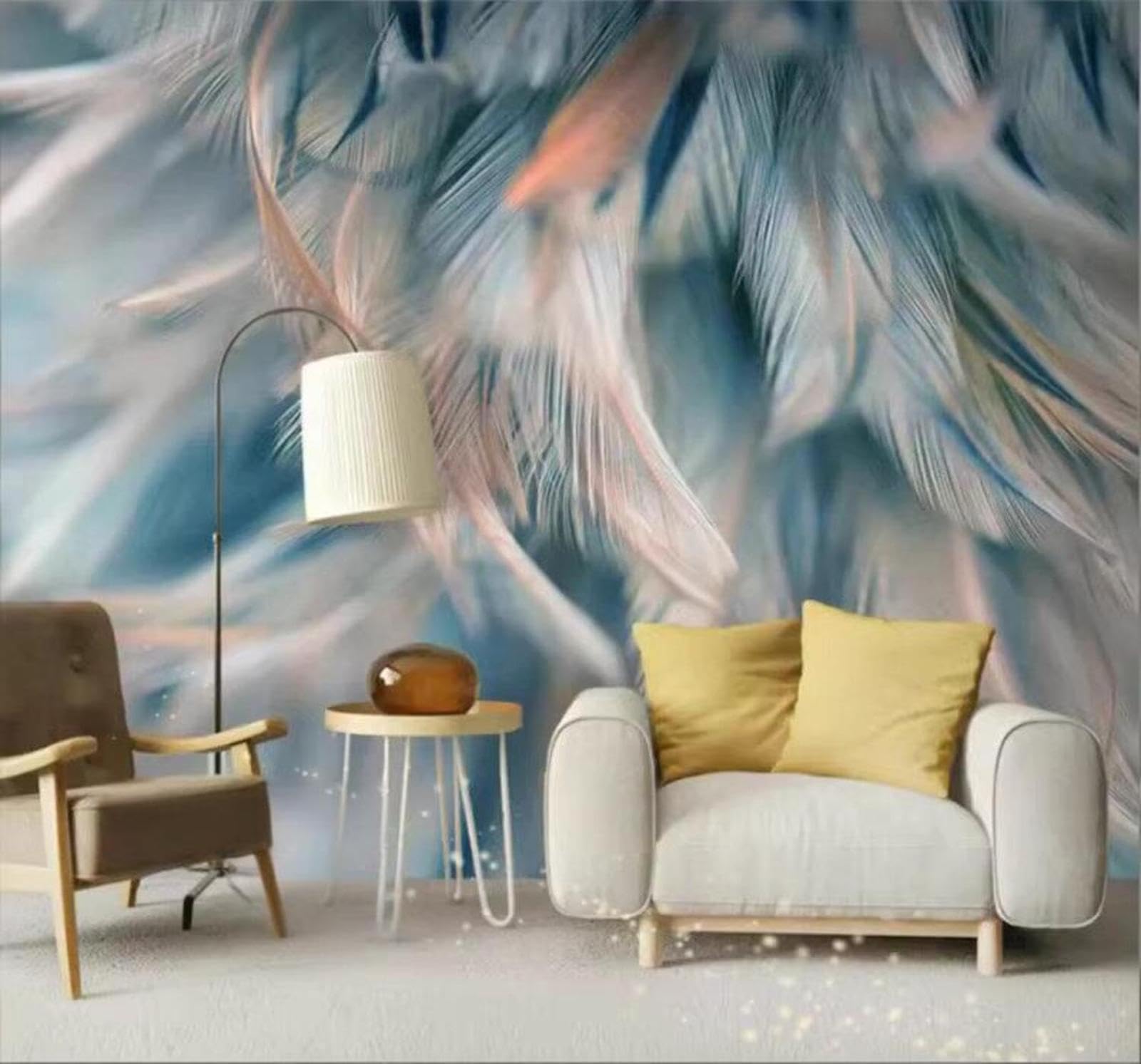 Three Dimensional Elegant Feathers Art Unique 3D Wallpaper Easy Install Feature Office Living Room Sofa Bedroom TV Background Wall Decoration-250cm×170cm