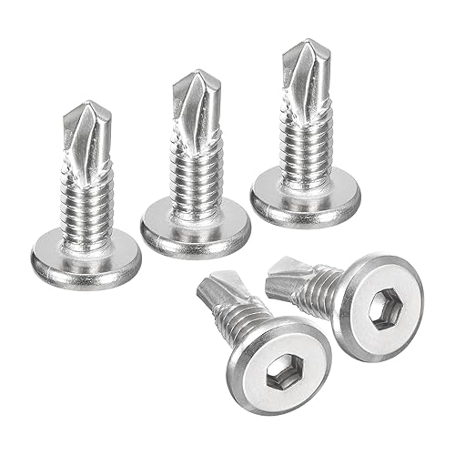 uxcell Tornillos autorroscantes hexagonales, 14 x 34 "410 Tornillo de perforación de cabeza plana de chapa de acero inoxidable 410, 100 piezas, disponible en Yaxa Costa Rica