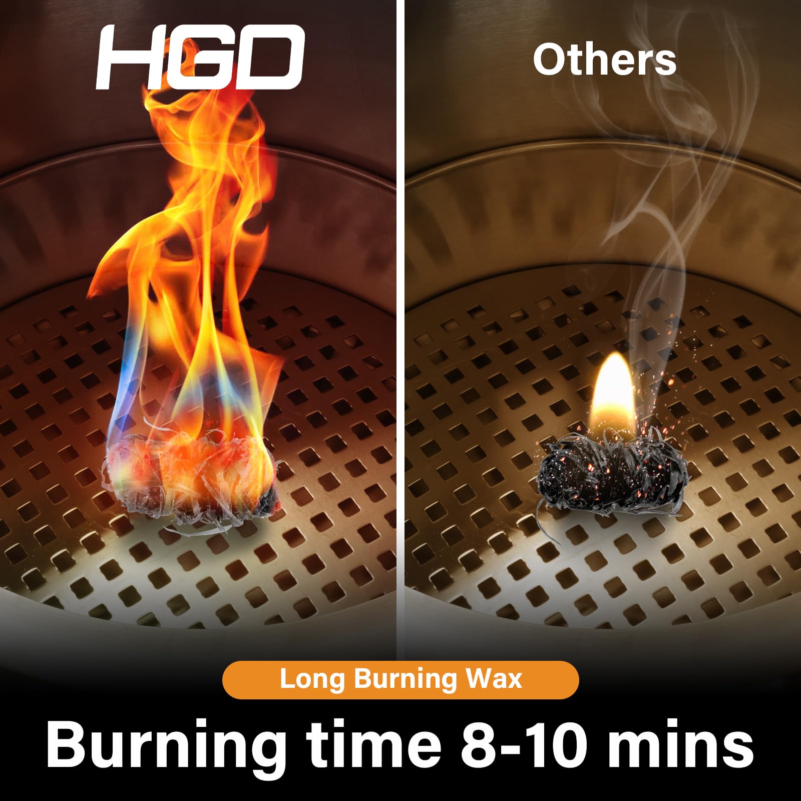 HGD Accendifuoco a carbone naturale, per interni ed esterni, resistente alle intemperie, 100 pezzi