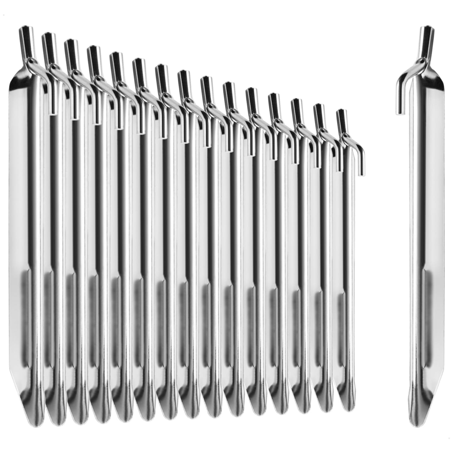 com-four® 16x Zelt-Heringe aus Stahl - robuste Erdnägel in V-Form für Camping und Outdoor - ideal für normalen Boden 235mm - V Profil