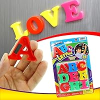 Vista 3 de JA-RU Juego de letras magnéticas (1 paquete de letras ABC) letras de plástico coloridas. Imanes de refrigerador para niños y niños pequeños.