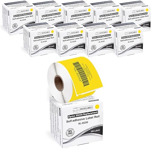HOUSELABELS DYMO 30256 - Etiquetas de envío compatibles con impresoras Rollo, DYMO LW, 10 rollos300 etiquetas por rollo (2-516 x 4 pulgadas)
