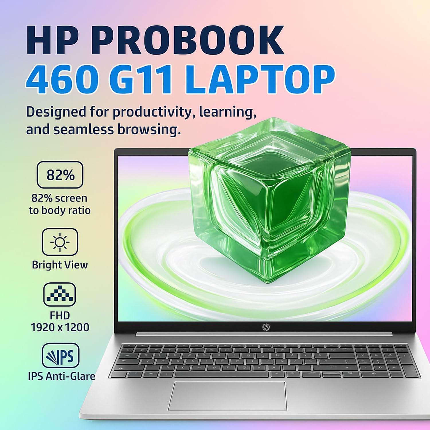 HP Probook 460 Business Laptop, 16.0" IPS FHD+ WUXGA Display, 12-Core Intel Ultra 5 125U (Beats i7-1335U), 16GB DDR5, 512GB SSD, Backlit Keyboard, Fingerprint Reader, HDMI, Windows 11 Pro, WOWPC USB