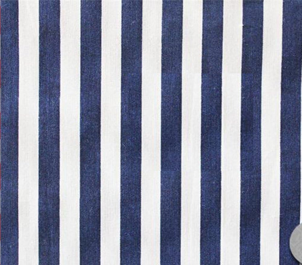 Polycotton Fabric Printed Small Stripes Blue White / 60 Wide/Sold by The Yard